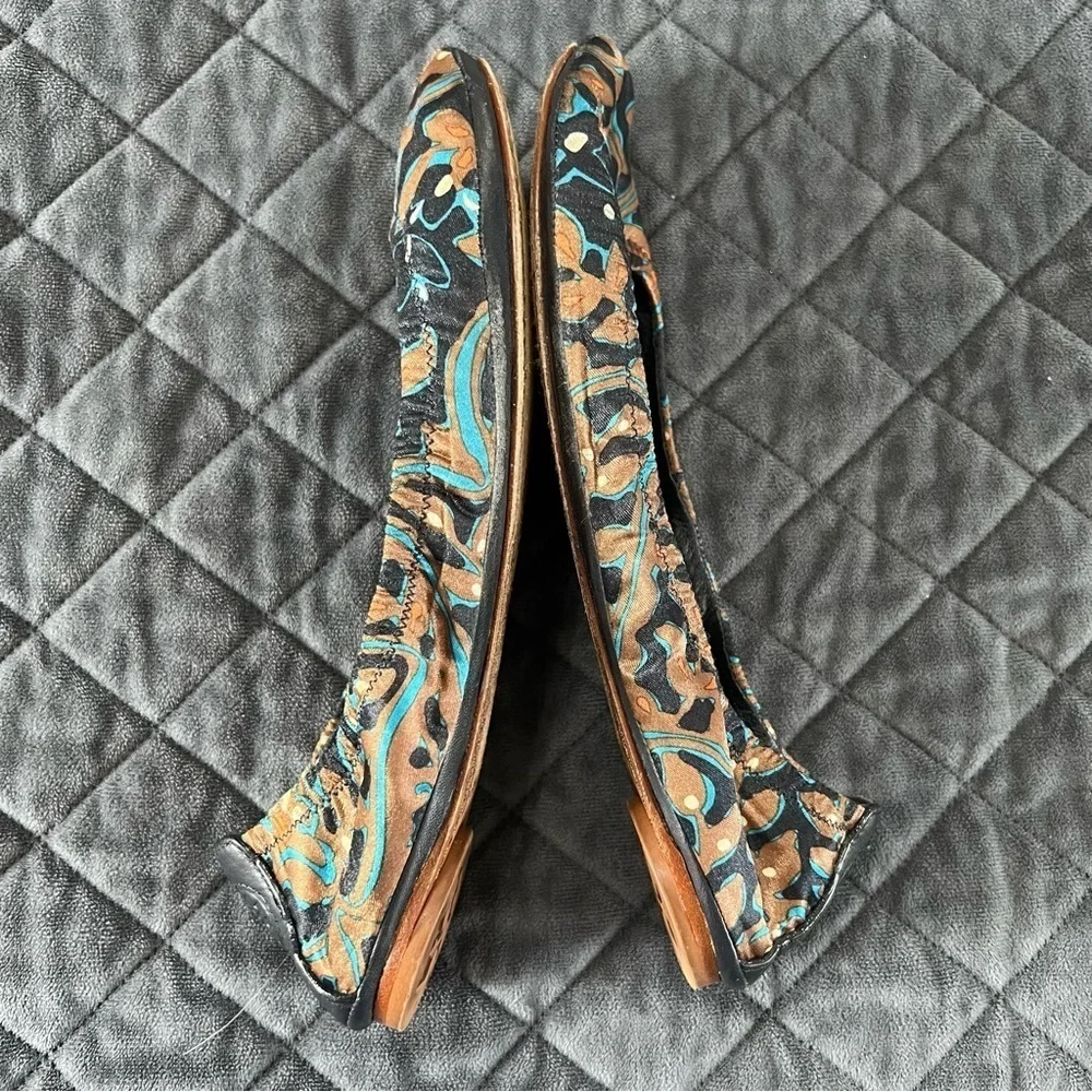 Tory Burch Ballet Flats Women’s 8.5 Shoes Floral Satin Round Toe